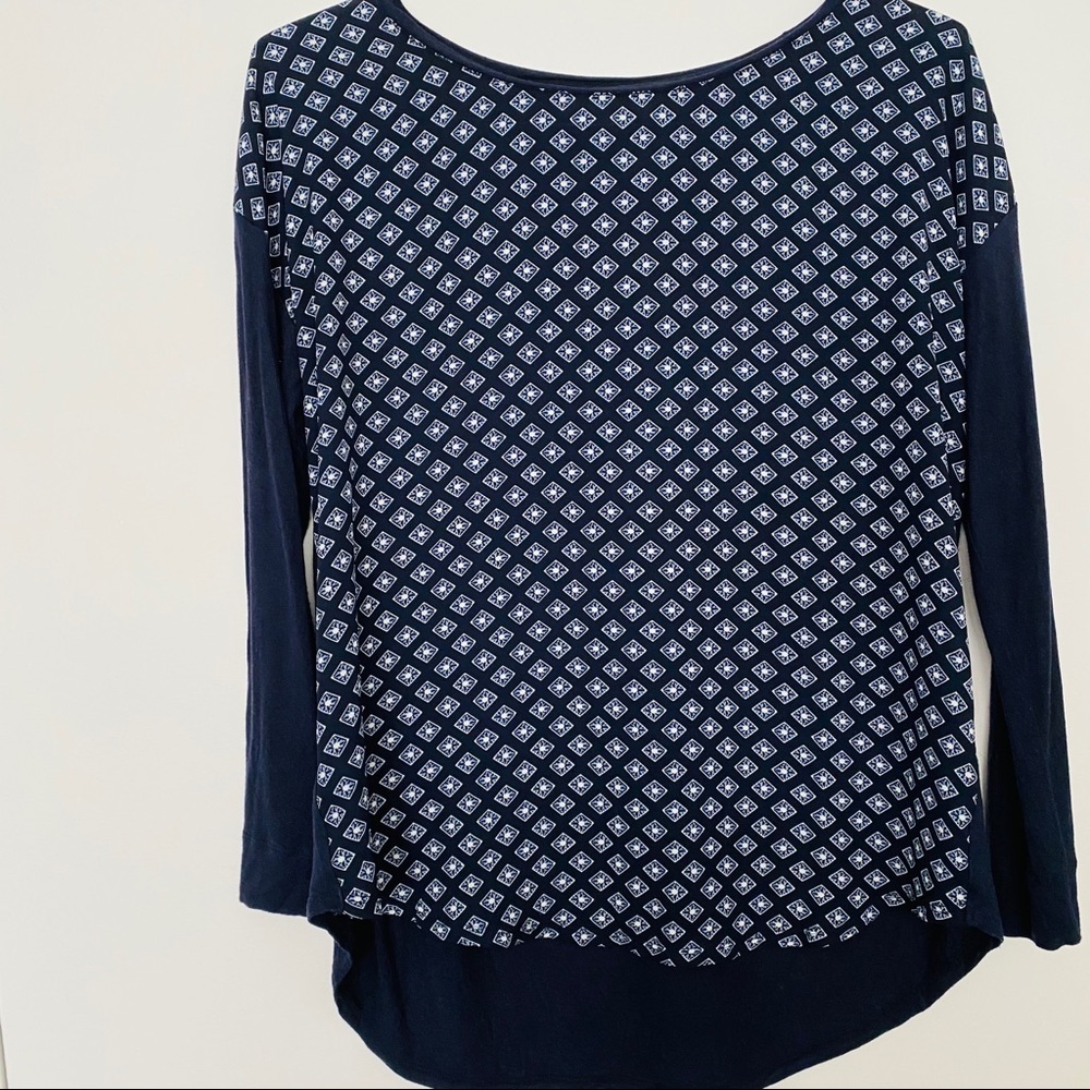Loft Mixed Media Blouse size S/M